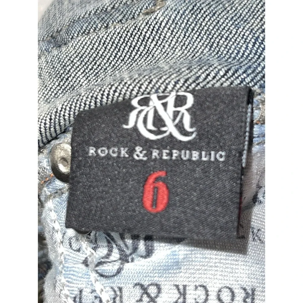 Rock Republic Bumpershoot Distressed Studded  Jean‎ Shorts Womens 6